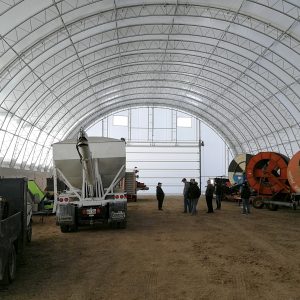 Fabric building for equipment storage