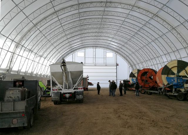 Fabric building for equipment storage